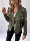 PREORDER Collared Neck Long Sleeve Jacket 4 colors