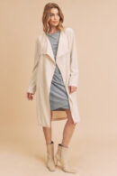 Open Front Long Sleeve Longline Coat