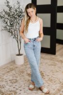 Judy Blue Debbie High Rise Stone Wash Straight Fit Jeans
