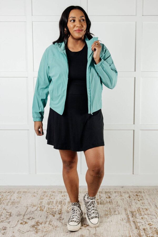 Fit Happens Nylon Tennis Jacket in Tidal Wave - Image 4