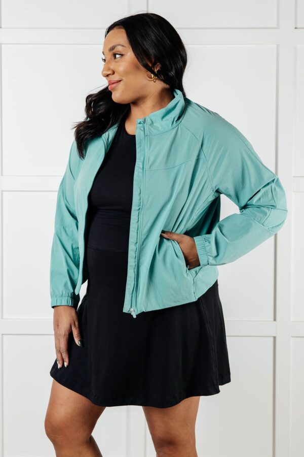Fit Happens Nylon Tennis Jacket in Tidal Wave - Image 6