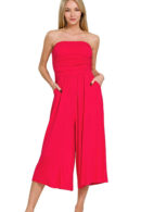 Double Layered Strapless Tube Top Jumpsuit 4 Colors
