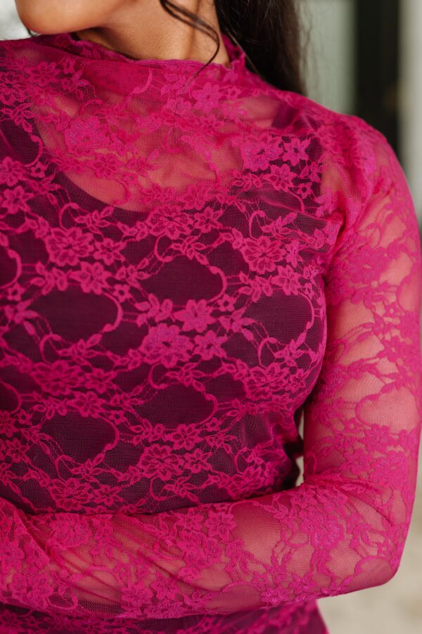 Sheer Intentions Lace Layering Top Fuchsia - Image 2
