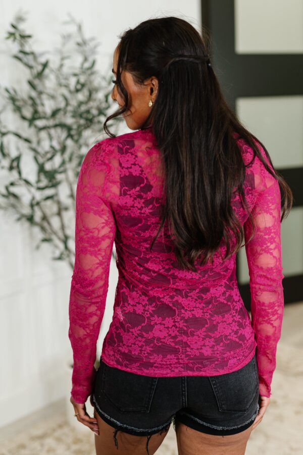 Sheer Intentions Lace Layering Top Fuchsia - Image 6