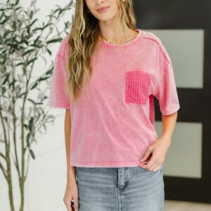Who's That Girl Crochet Pocket T-Shirt