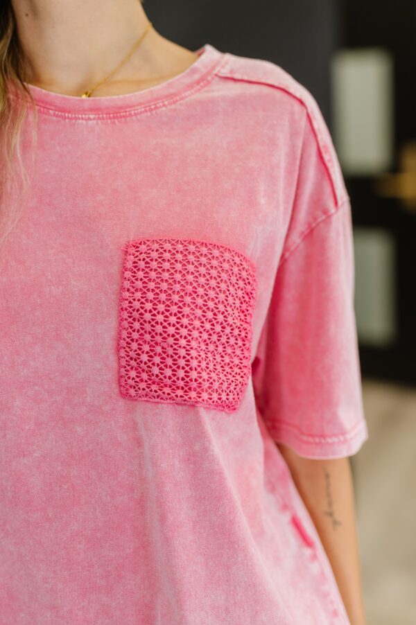 Who's That Girl Crochet Pocket T-Shirt - Image 2