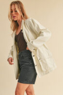 Seam Detail Button Up Jacket with Pockets