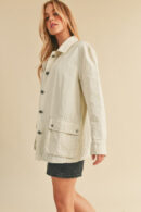 Seam Detail Button Up Jacket with Pockets